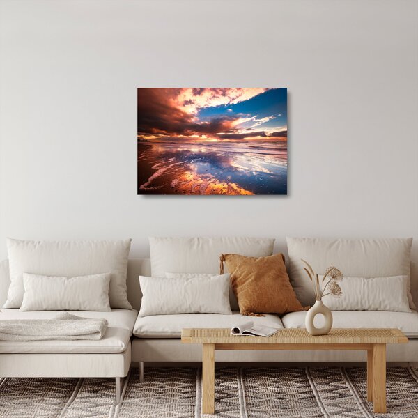 Staklena slika - Večernja plaža (70x50 cm)