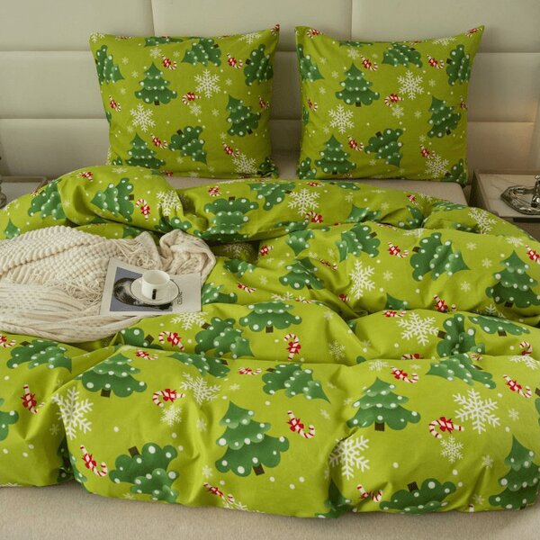 Posteljina od mikroflanela CHRISTMAS TREE zelena Dimenzije posteljine: 70 x 90 cm | 140 x 220 cm