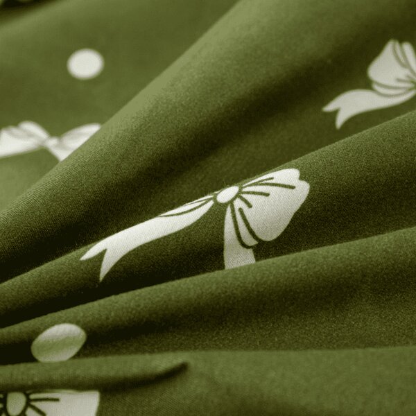 Posteljina od mikroflanela WHITE BOW zelena Dimenzije posteljine: 70 x 90 cm | 140 x 200 cm