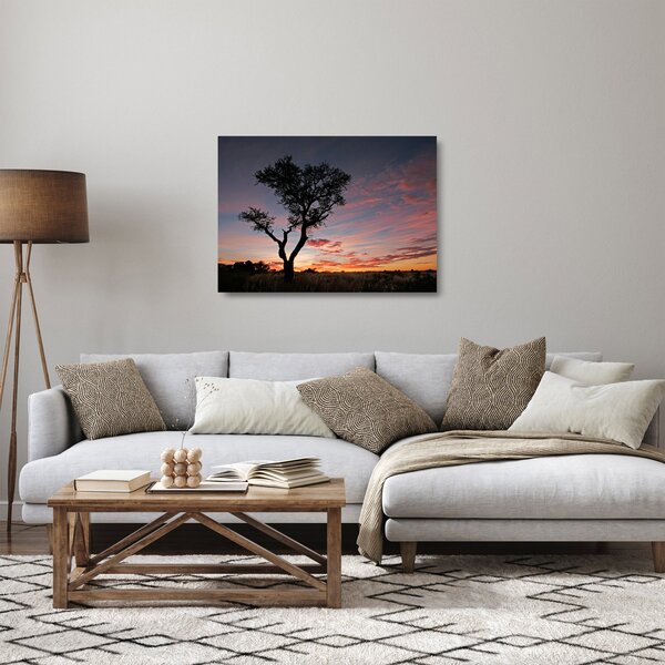 Staklena slika - Drvo i crvenkaste nijanse (70x50 cm)