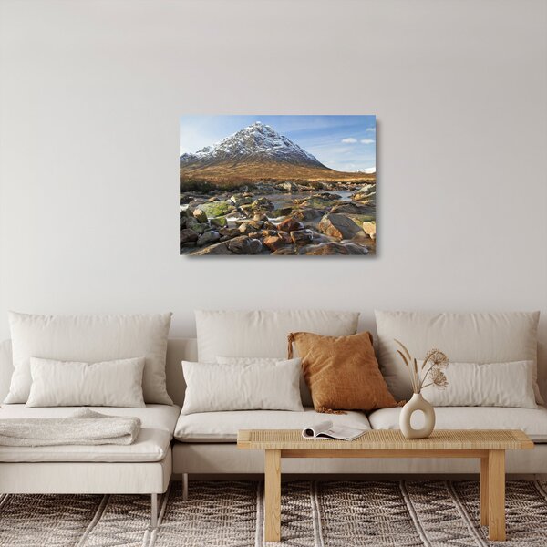 Staklena slika - Planina s rijekom (70x50 cm)