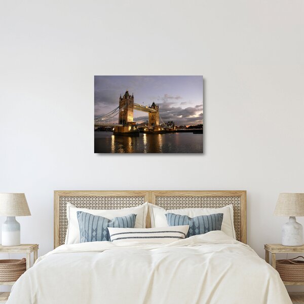 Staklena slika - Tower Bridge noću (70x50 cm)