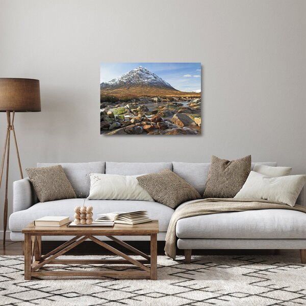 Staklena slika - Planina s rijekom (70x50 cm)