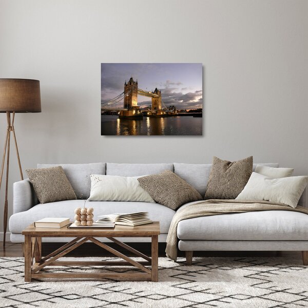 Staklena slika - Tower Bridge noću (70x50 cm)