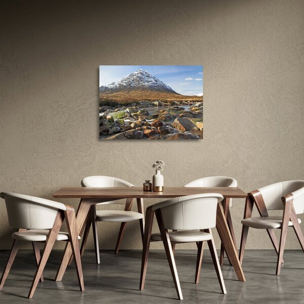 Staklena slika - Planina s rijekom (70x50 cm)