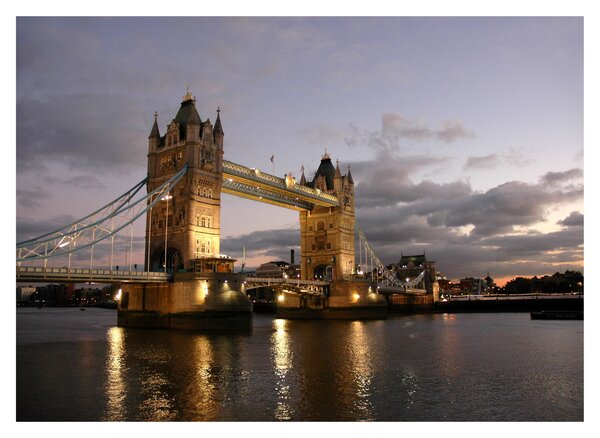 Staklena slika - Tower Bridge noću (70x50 cm)