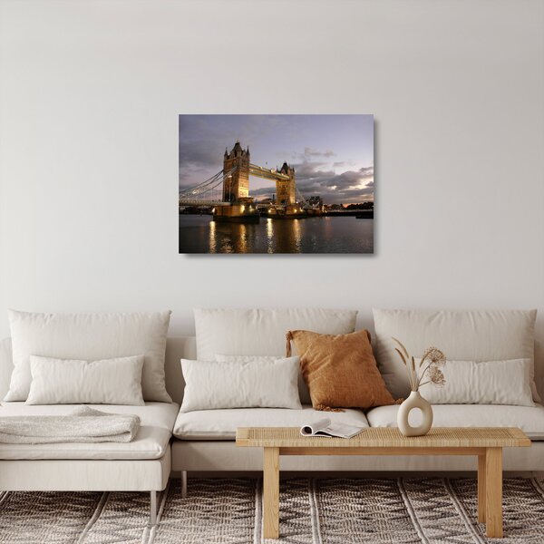 Staklena slika - Tower Bridge noću (70x50 cm)