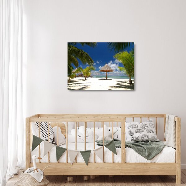 Staklena slika - Plaža s bijelim pijeskom (70x50 cm)