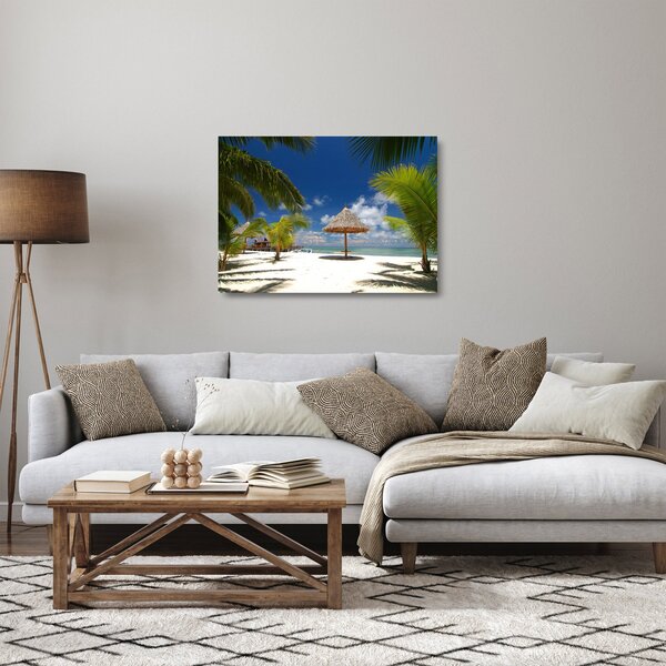 Staklena slika - Plaža s bijelim pijeskom (70x50 cm)