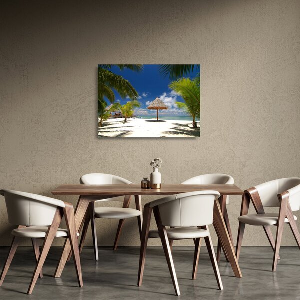 Staklena slika - Plaža s bijelim pijeskom (70x50 cm)