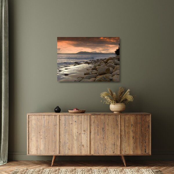 Staklena slika - More i planine (70x50 cm)