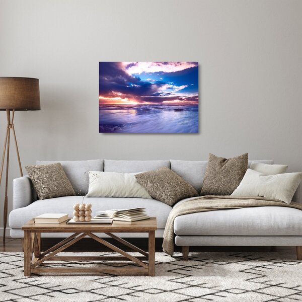 Staklena slika - Zalazak sunca uz more (70x50 cm)
