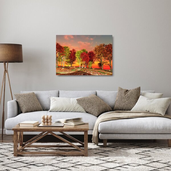 Staklena slika - Obojeno drveće (70x50 cm)