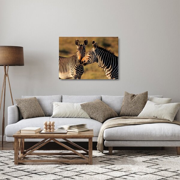 Staklena slika - Dvije zebre (70x50 cm)