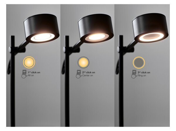 Stolne Lampa Nordlux, Clyde, prigušiv, Crno, Dnevna soba, Metal, Moderan