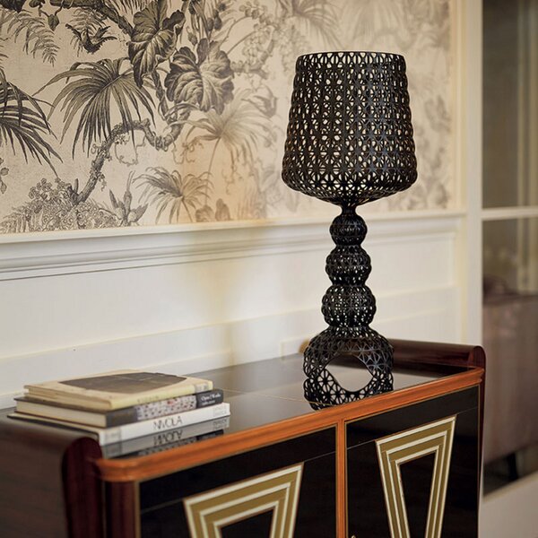 Stolne Lampa Kartell, Mini Kabuki, prigušiv, Crno, Dnevna soba, Plastika, Dizajn