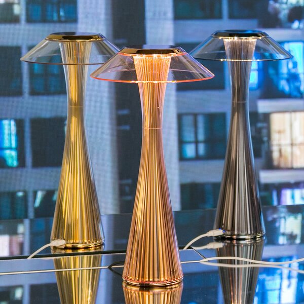 Stolne Lampa Kartell, Space, Metalik, Dnevna soba, Plastika, Dizajn