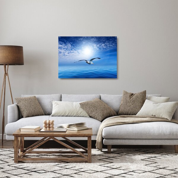 Staklena slika - Galeb nad morem (70x50 cm)