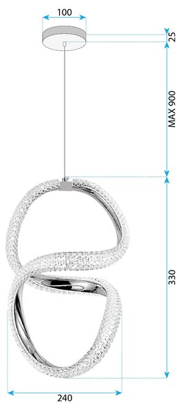 Viseća LED lampa G077-3CPR Gold