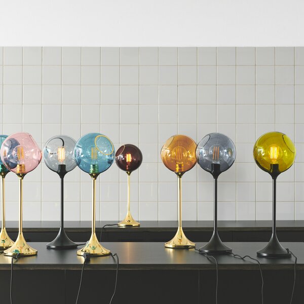 Stolne Lampa DESIGN BY US, Ballroom, prigušiv, Sivo, Dnevna soba, Staklo, Dizajn