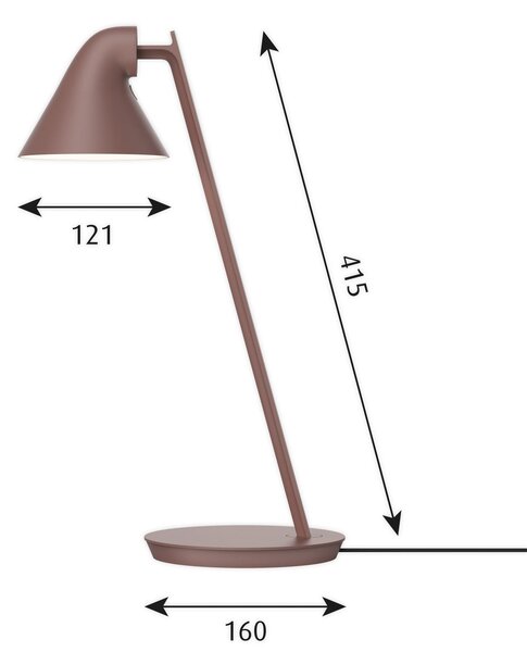 Stolne Lampa Louis Poulsen, NJP Mini, prigušiv, Ružičasta ruža, Dnevna soba, Metal, Dizajn