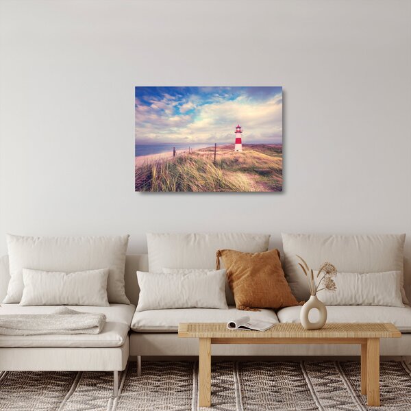 Staklena slika - Crveni svjetionik (70x50 cm)