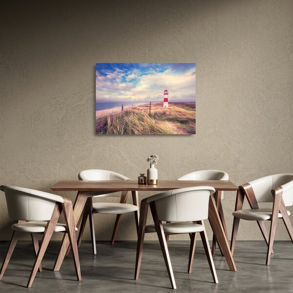 Staklena slika - Crveni svjetionik (70x50 cm)