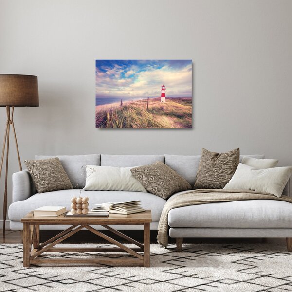 Staklena slika - Crveni svjetionik (70x50 cm)