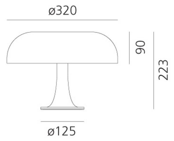 Stolne Lampa Artemide, Nessino, Bijela, Dnevna soba, Plastika, Dizajn