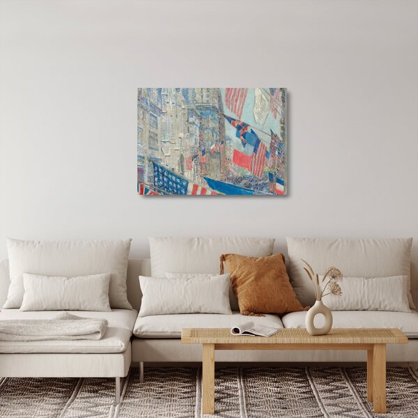 Staklena slika - Childe Hassam, Allies day, reprodukcije (70x50 cm)