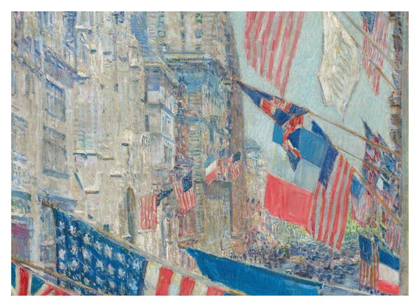 Staklena slika - Childe Hassam, Allies day, reprodukcije (70x50 cm)