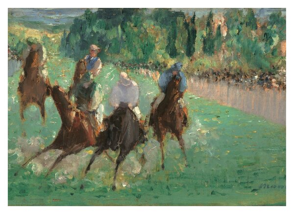 Staklena slika - Edouard Manet, At the Races, reprodukcije (70x50 cm)