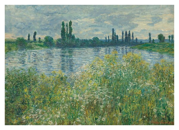 Staklena slika - Claude Monet, Banks of the Seine, reprodukcije (70x50 cm)