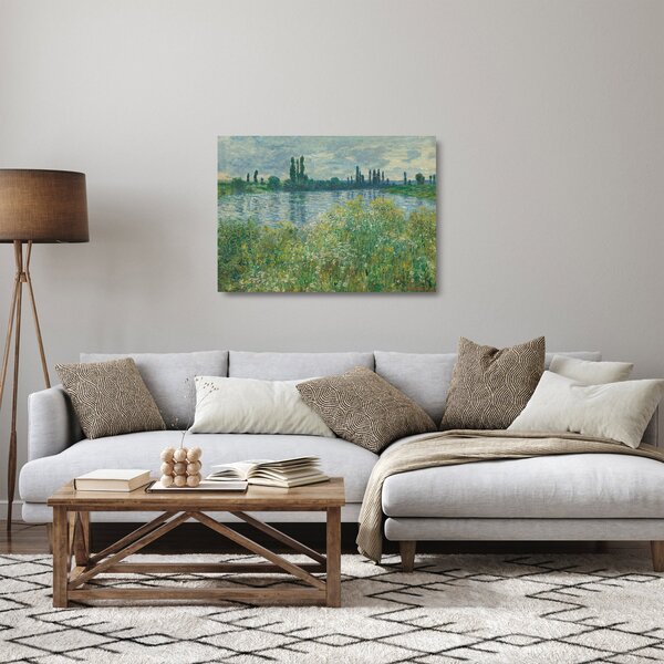 Staklena slika - Claude Monet, Banks of the Seine, reprodukcije (70x50 cm)