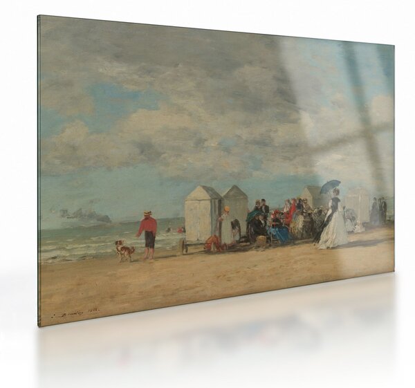 Staklena slika - Eugène Boudin, Beach Scene, reprodukcije (70x50 cm)