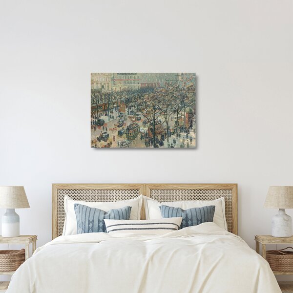 Staklena slika - Camille Pissarro, Boulevard des Italiens, Morning, Sunlight, reprodukcije (70x50 cm)