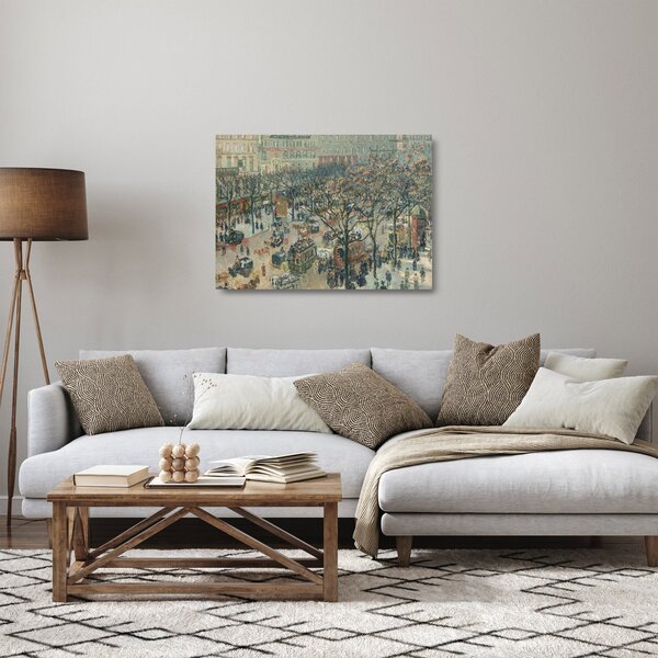Staklena slika - Camille Pissarro, Boulevard des Italiens, Morning, Sunlight, reprodukcije (70x50 cm)