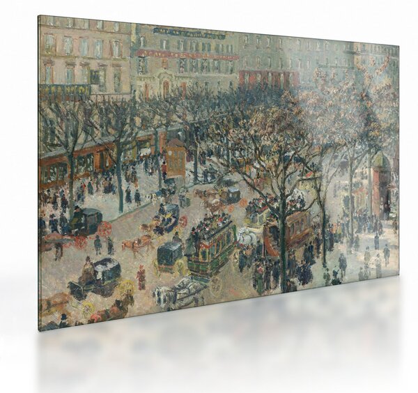 Staklena slika - Camille Pissarro, Boulevard des Italiens, Morning, Sunlight, reprodukcije (70x50 cm)