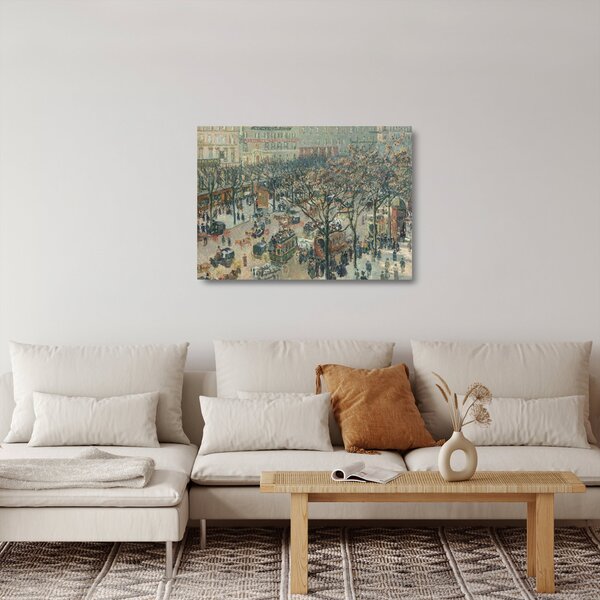 Staklena slika - Camille Pissarro, Boulevard des Italiens, Morning, Sunlight, reprodukcije (70x50 cm)