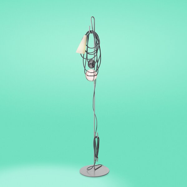 Podne Lampa Foscarini, Filo, Sivo, Dnevna soba, Metal, Dizajn