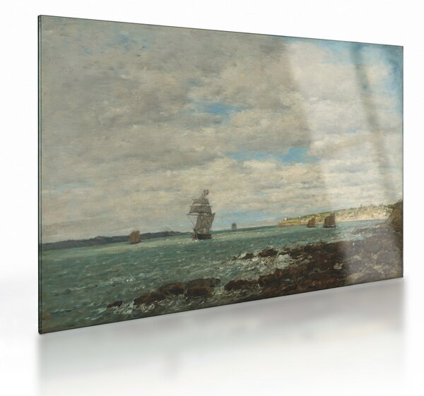 Staklena slika - Eugène Boudin, Coast of Brittany, reprodukcije (70x50 cm)