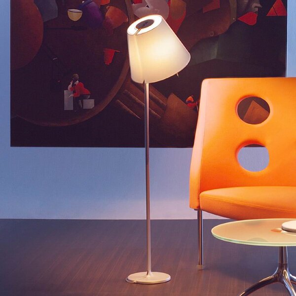 Podne Lampa Artemide, Melampo, Sivo, Dnevna soba, Tkanina / tekstil, Dizajn