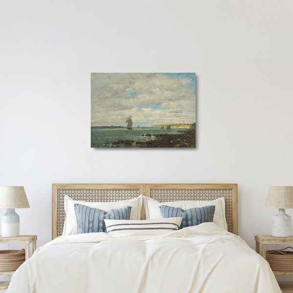 Staklena slika - Eugène Boudin, Coast of Brittany, reprodukcije (70x50 cm)
