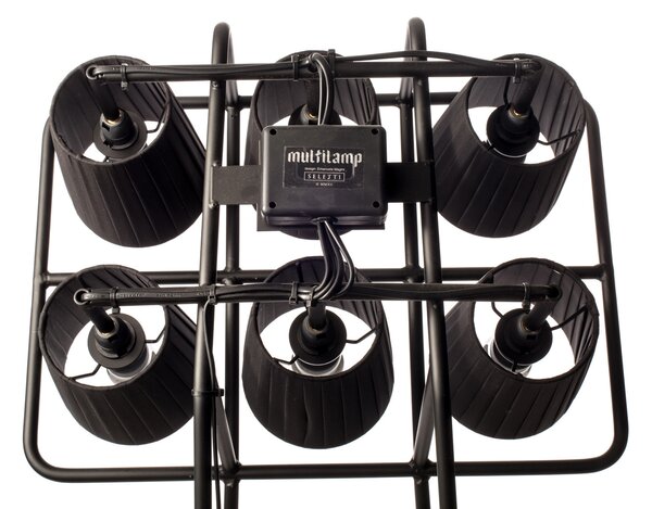 Podne Lampa SELETTI, Multilamp, prigušiv, Crno, Dnevna soba, Metal, Dizajn