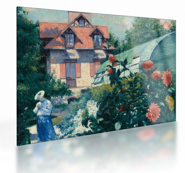 Staklena slika - Gustave Caillebotte, Dahlias, Garden at Petit Gennevilliers, reprodukcije (70x50 cm)