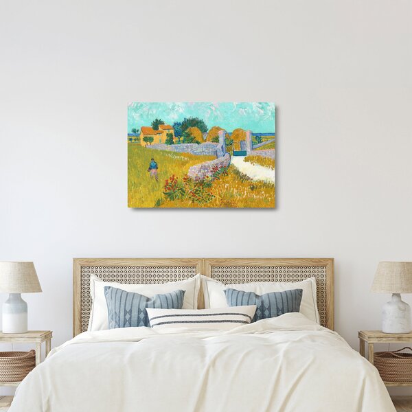 Staklena slika - Vincent van Gogh, Farmhouse in Provence, reprodukcije (70x50 cm)
