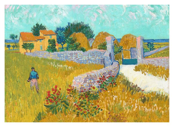 Staklena slika - Vincent van Gogh, Farmhouse in Provence, reprodukcije (70x50 cm)