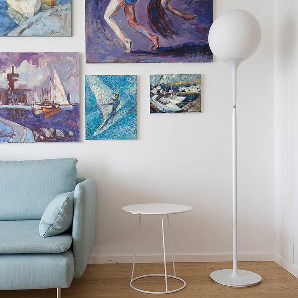 Podne Lampa Artemide, Castore, prigušiv, Bijela, Dnevna soba, Staklo, Dizajn