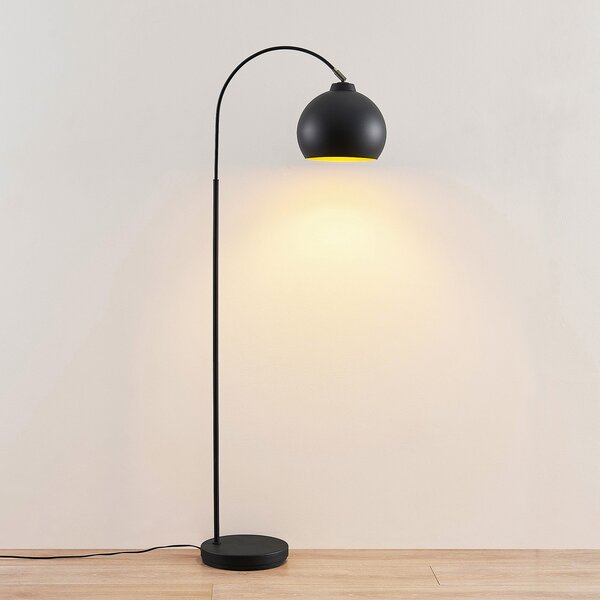 Podne Lampa Lindby, Minali, Crno, Dnevna soba, Metal, Moderan