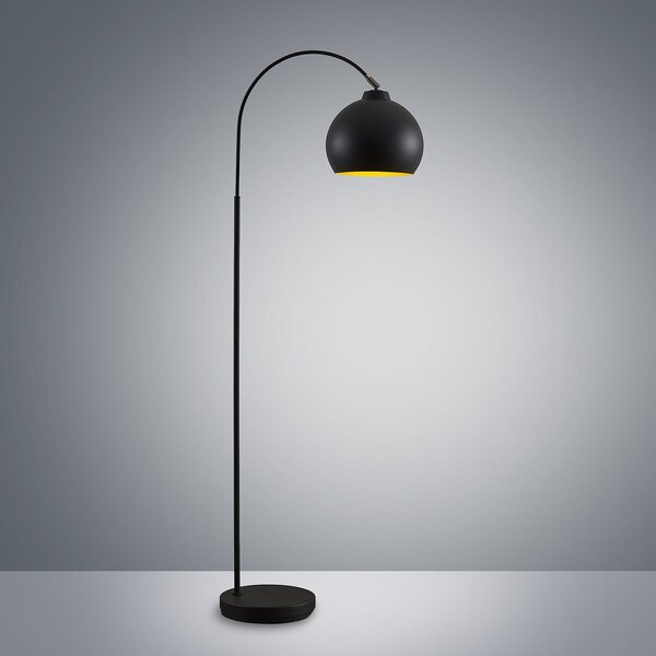 Podne Lampa Lindby, Minali, Crno, Dnevna soba, Metal, Moderan